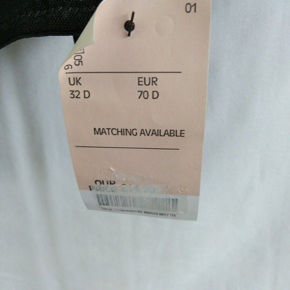 Ditto bra 32D cami style black very pretty underwired - Picture 3 of 6